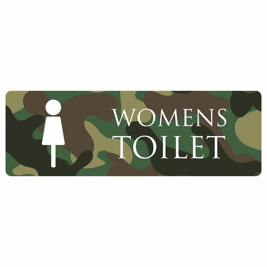 トイレ WOMENS 迷彩 カラー ステッカー 長方形 シール サインステッカー 案内表示 施設用 ピクトサイン ピクトグラム 選べるサイズ