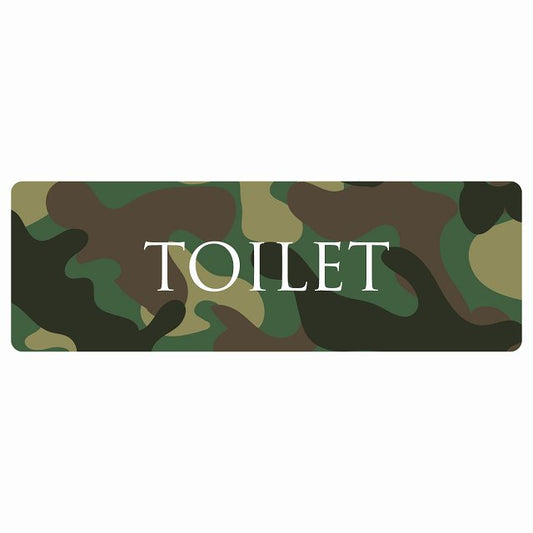 トイレ TOILET 文字タイプ 迷彩 カラー ステッカー 長方形 シール サインステッカー 案内表示 施設用 ピクトサイン ピクトグラム 選べるサイズ