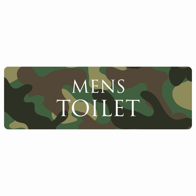 トイレ MENS 文字タイプ 迷彩 カラー ステッカー 長方形 シール サインステッカー 案内表示 施設用 ピクトサイン ピクトグラム 選べるサイズ