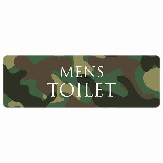 トイレ MENS 文字タイプ 迷彩 カラー ステッカー 長方形 シール サインステッカー 案内表示 施設用 ピクトサイン ピクトグラム 選べるサイズ