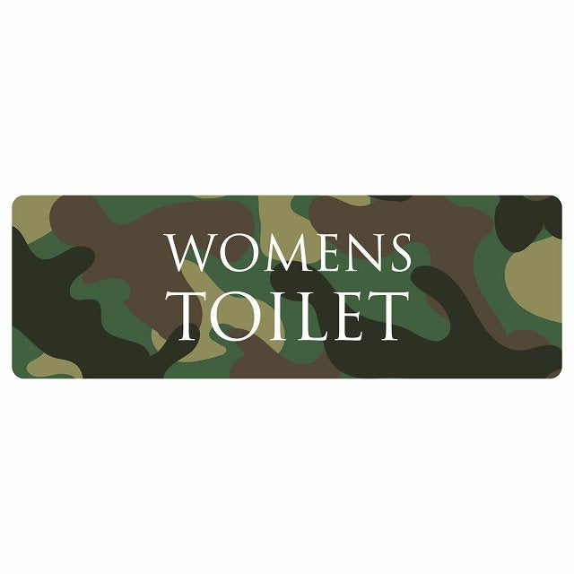 トイレ WOMENS 文字タイプ 迷彩 カラー ステッカー 長方形 シール サインステッカー 案内表示 施設用 ピクトサイン ピクトグラム 選べるサイズ