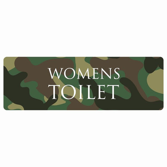 トイレ WOMENS 文字タイプ 迷彩 カラー ステッカー 長方形 シール サインステッカー 案内表示 施設用 ピクトサイン ピクトグラム 選べるサイズ