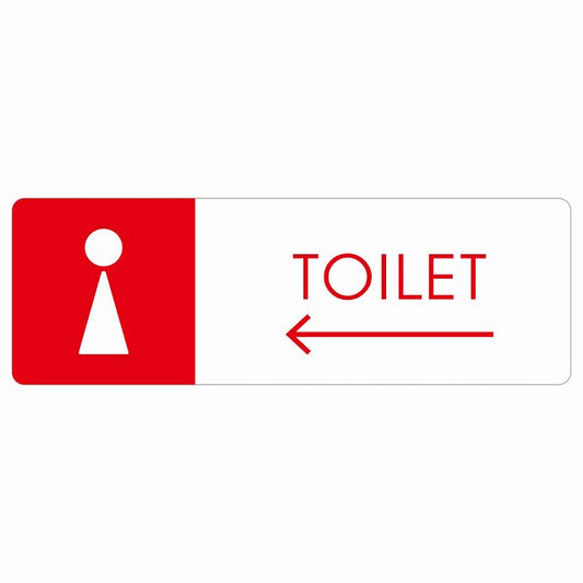 トイレ 女 D1 左 矢印 ステッカー 長方形 シール サインステッカー 誘導表示 ピクトサイン ピクトグラム 選べるサイズ