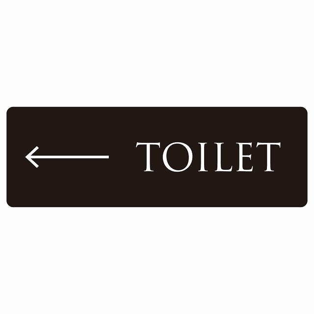 トイレ TOILET 文字タイプ ブラック ホワイト 左 矢印 ステッカー 長方形 シール サインステッカー 誘導表示 ピクトサイン ピクトグラム 選べるサイズ