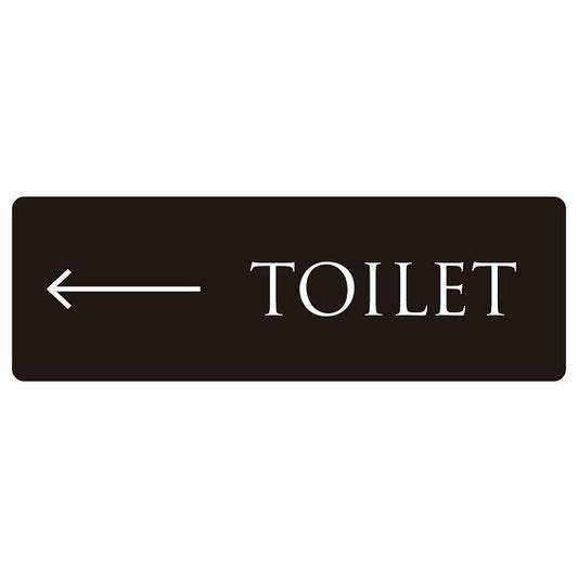 トイレ TOILET 文字タイプ ブラック ホワイト 左 矢印 ステッカー 長方形 シール サインステッカー 誘導表示 ピクトサイン ピクトグラム 選べるサイズ
