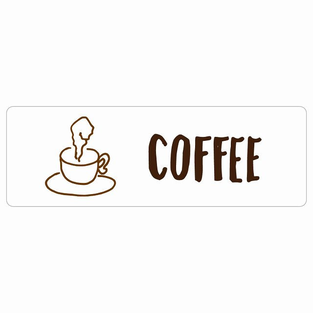 COFFEE コーヒー 珈琲 ステッカー 長方形 シール サインステッカー ピクトサイン ピクトグラム 選べるサイズ