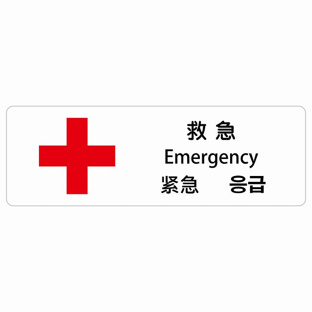 救急 インバウンド 多言語 英語 中国語 韓国語 対応 ステッカー 長方形 シール サインステッカー 外国人対応 ピクトサイン ピクトグラム 選べるサイズ