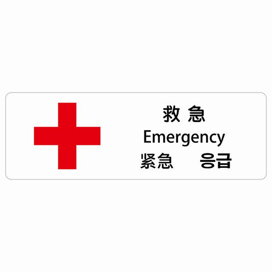 救急 インバウンド 多言語 英語 中国語 韓国語 対応 ステッカー 長方形 シール サインステッカー 外国人対応 ピクトサイン ピクトグラム 選べるサイズ