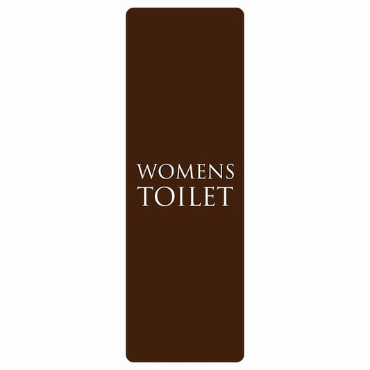 トイレ WOMENS 文字タイプ ブラウン ホワイト ステッカー 長方形 縦タイプ シール サインステッカー 案内表示 施設用 ピクトサイン ピクトグラム 選べるサイズ