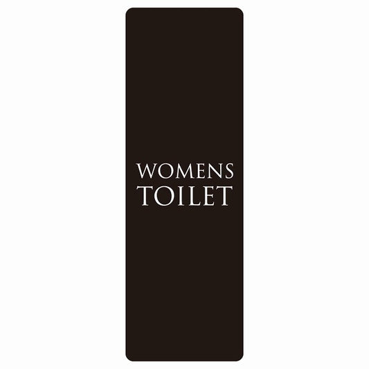 トイレ WOMENS 文字タイプ ブラック ホワイト ステッカー 長方形 縦タイプ シール サインステッカー 案内表示 施設用 ピクトサイン ピクトグラム 選べるサイズ
