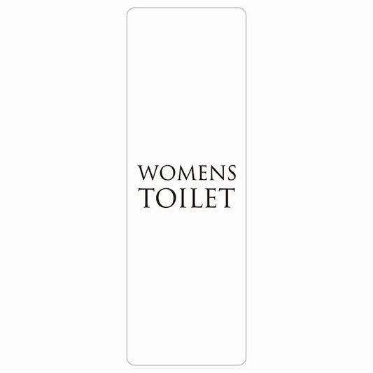 トイレ WOMENS 文字タイプ ホワイト ブラック ステッカー 長方形 縦タイプ シール サインステッカー 案内表示 施設用 ピクトサイン ピクトグラム 選べるサイズ
