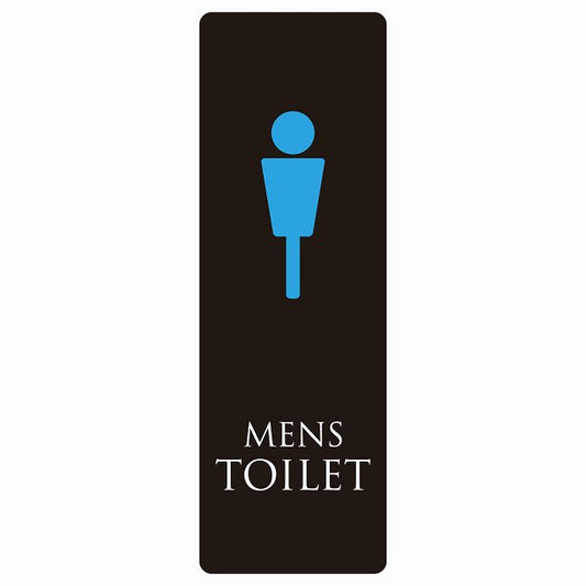 トイレ MENS ブラック＆カラー ステッカー 長方形 縦タイプ シール サインステッカー 案内表示 施設用 ピクトサイン ピクトグラム 選べるサイズ