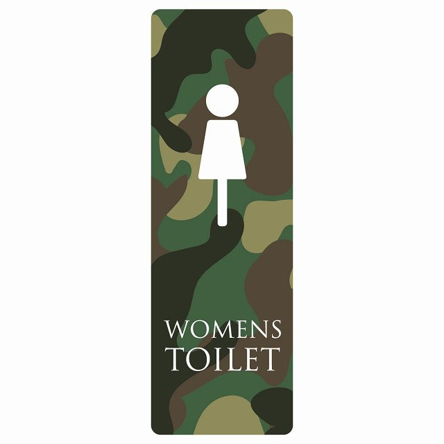 トイレ WOMENS 迷彩 カラー ステッカー 長方形 縦タイプ シール サインステッカー 案内表示 施設用 ピクトサイン ピクトグラム 選べるサイズ