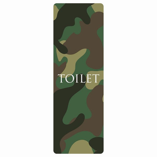 トイレ TOILET 文字タイプ 迷彩 カラー ステッカー 長方形 縦タイプ シール サインステッカー 案内表示 施設用 ピクトサイン ピクトグラム 選べるサイズ