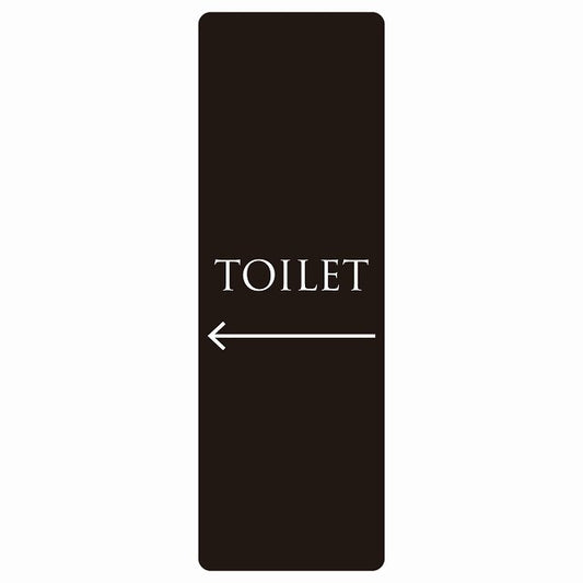 トイレ TOILET 文字タイプ ブラック ホワイト 左 矢印 ステッカー 長方形 縦タイプ シール サインステッカー 誘導表示 ピクトサイン ピクトグラム 選べるサイズ