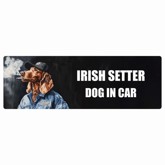 IRISH SETTER アイリッシュセッター DOG IN CAR ステッカー 作業服 ちょい悪 長方形 シール カーステッカー