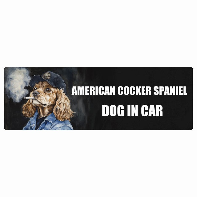 AMERICAN COCKER SPANIEL アメリカンコッカースパニエル DOG IN CAR ステッカー 作業服 ちょい悪 長方形 シール カーステッカー