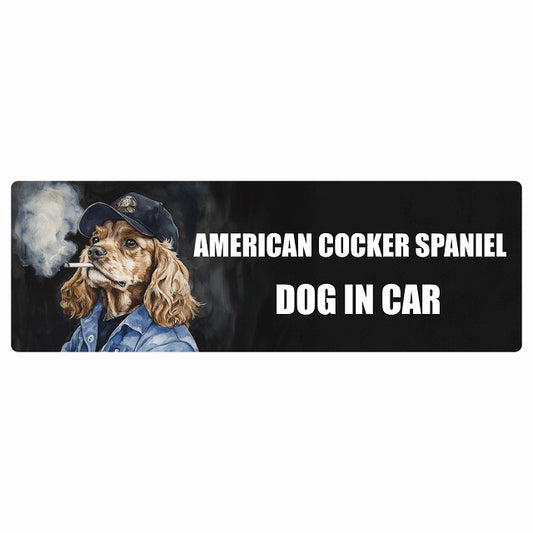 AMERICAN COCKER SPANIEL アメリカンコッカースパニエル DOG IN CAR ステッカー 作業服 ちょい悪 長方形 シール カーステッカー
