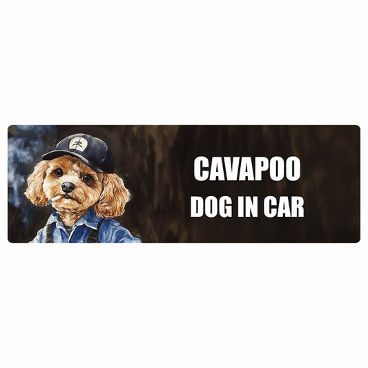 CAVAPOO キャバプー DOG IN CAR ステッカー 作業服 ちょい悪 長方形 シール カーステッカー