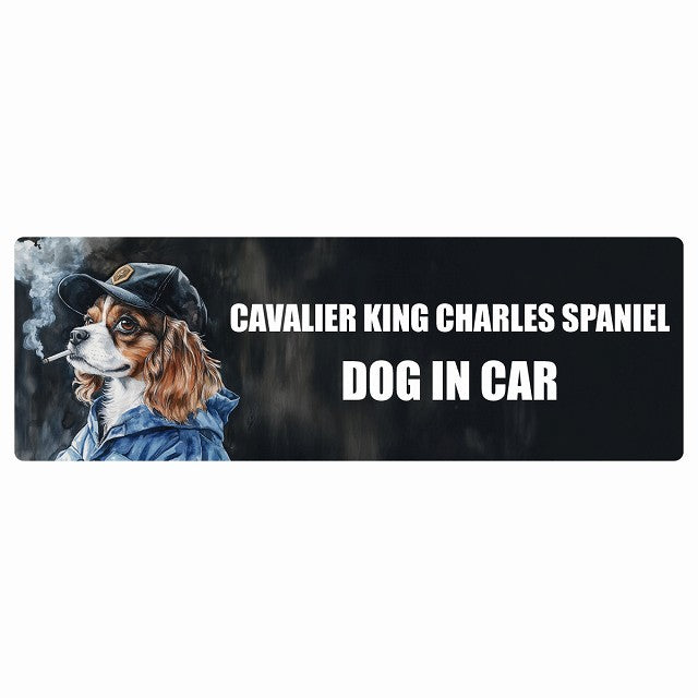 CAVALIER KING CHARLES SPANIEL キャバリアキングチャールズスパニエル DOG IN CAR ステッカー 作業服 ちょい悪 長方形 シール カーステッカー