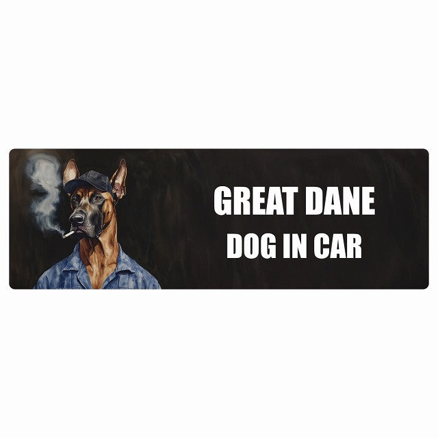 GREAT DANE グレートデーン DOG IN CAR ステッカー 作業服 ちょい悪 長方形 シール カーステッカー