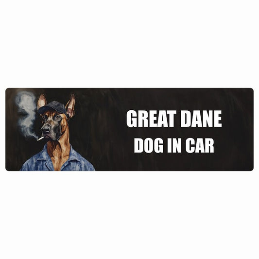 GREAT DANE グレートデーン DOG IN CAR ステッカー 作業服 ちょい悪 長方形 シール カーステッカー