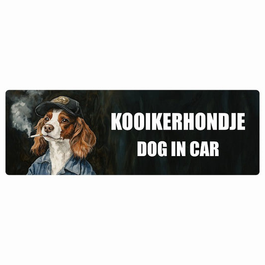 KOOIKERHONDJE コーイケルホーンディエ DOG IN CAR ステッカー 作業服 ちょい悪 長方形 シール カーステッカー