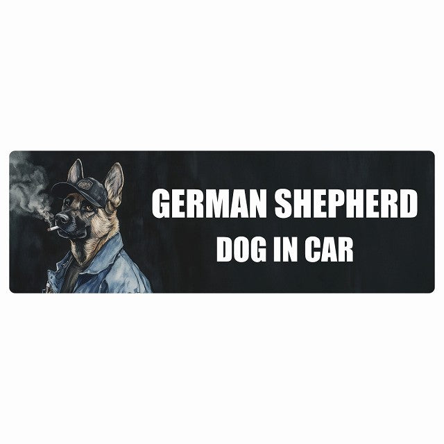GERMAN SHEPHERD シェパード DOG IN CAR ステッカー 作業服 ちょい悪 長方形 シール カーステッカー