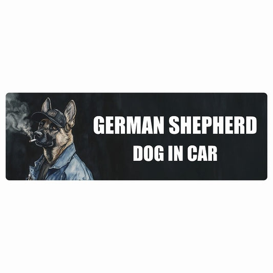 GERMAN SHEPHERD シェパード DOG IN CAR ステッカー 作業服 ちょい悪 長方形 シール カーステッカー