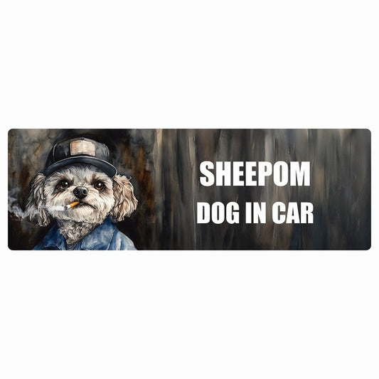 SHEEPOM シーポメ DOG IN CAR ステッカー 作業服 ちょい悪 長方形 シール カーステッカー