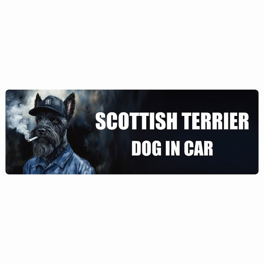 SCOTTISH TERRIER スコティッシュテリア DOG IN CAR ステッカー 作業服 ちょい悪 長方形 シール カーステッカー
