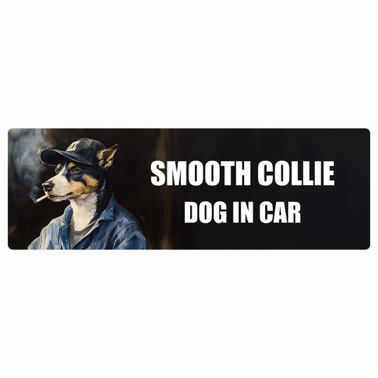 SMOOTH COLLIE スムースコリー DOG IN CAR ステッカー 作業服 ちょい悪 長方形 シール カーステッカー