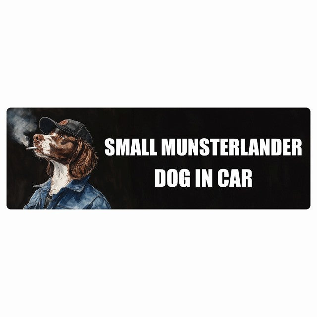 SMALL MUNSTERLANDER スモールミュンスターレンダー DOG IN CAR ステッカー 作業服 ちょい悪 長方形 シール カーステッカー