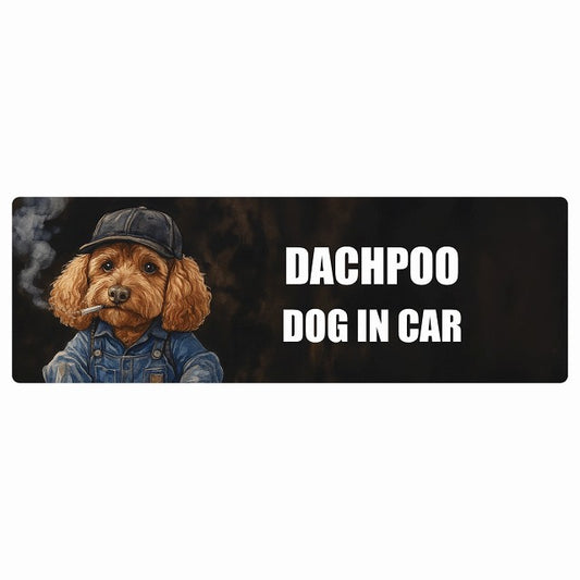 DACHPOO ダップー DOG IN CAR ステッカー 作業服 ちょい悪 長方形 シール カーステッカー