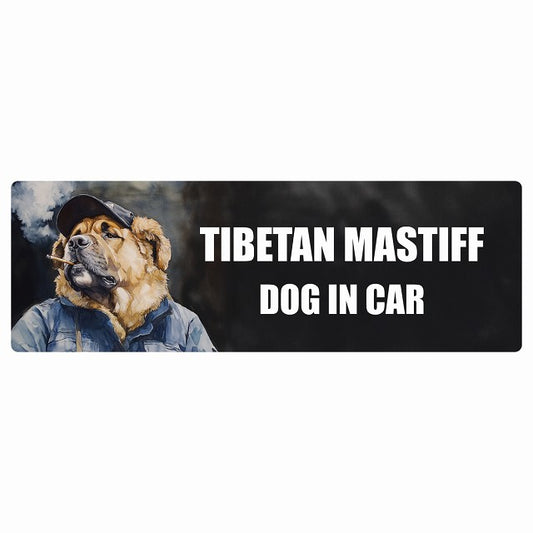 TIBETAN MASTIFF チベタンマスティフ DOG IN CAR ステッカー 作業服 ちょい悪 長方形 シール カーステッカー