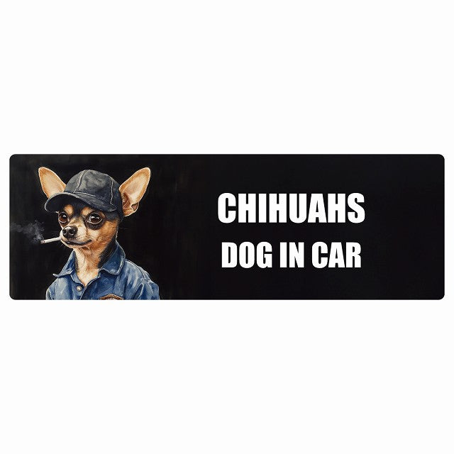 CHIHUAHS チワックス DOG IN CAR ステッカー 作業服 ちょい悪 長方形 シール カーステッカー
