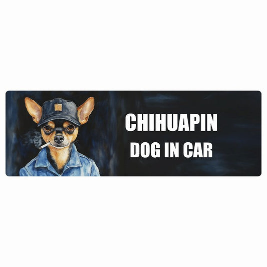 CHIHUAPIN チワピン DOG IN CAR ステッカー 作業服 ちょい悪 長方形 シール カーステッカー