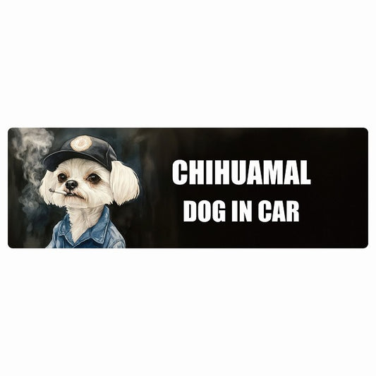 CHIHUAMAL チワマル DOG IN CAR ステッカー 作業服 ちょい悪 長方形 シール カーステッカー