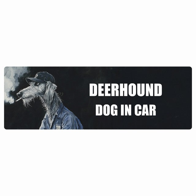 DEERHOUND ディアハウンド DOG IN CAR ステッカー 作業服 ちょい悪 長方形 シール カーステッカー
