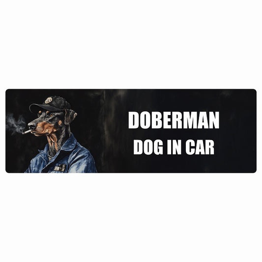 DOBERMAN ドーベルマン DOG IN CAR ステッカー 作業服 ちょい悪 長方形 シール カーステッカー