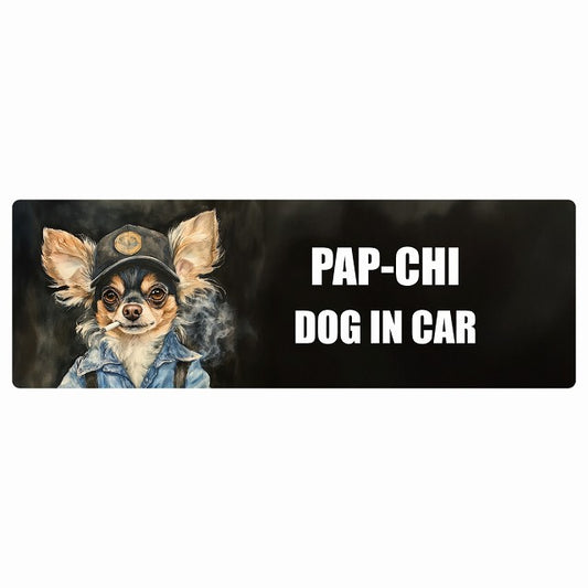 PAP-CHI パピチワ DOG IN CAR ステッカー 作業服 ちょい悪 長方形 シール カーステッカー