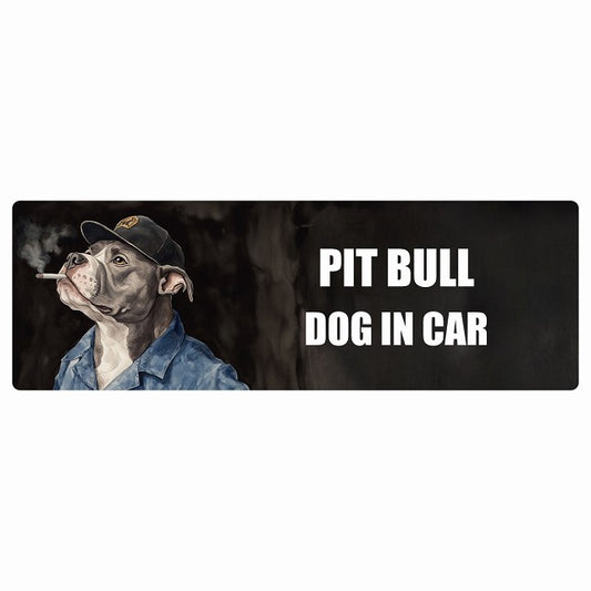 PIT BULL ピットブル DOG IN CAR ステッカー 作業服 ちょい悪 長方形 シール カーステッカー