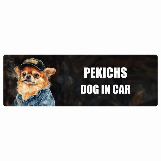 PEKICHS ペキックス DOG IN CAR ステッカー 作業服 ちょい悪 長方形 シール カーステッカー