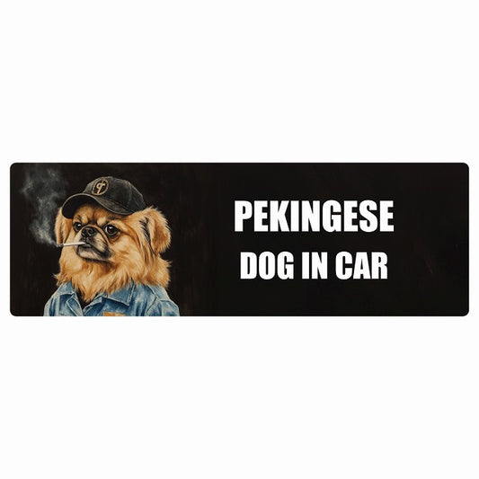 PEKINGESE ペキニーズ DOG IN CAR ステッカー 作業服 ちょい悪 長方形 シール カーステッカー