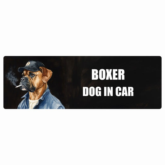 BOXER ボクサー DOG IN CAR ステッカー 作業服 ちょい悪 長方形 シール カーステッカー