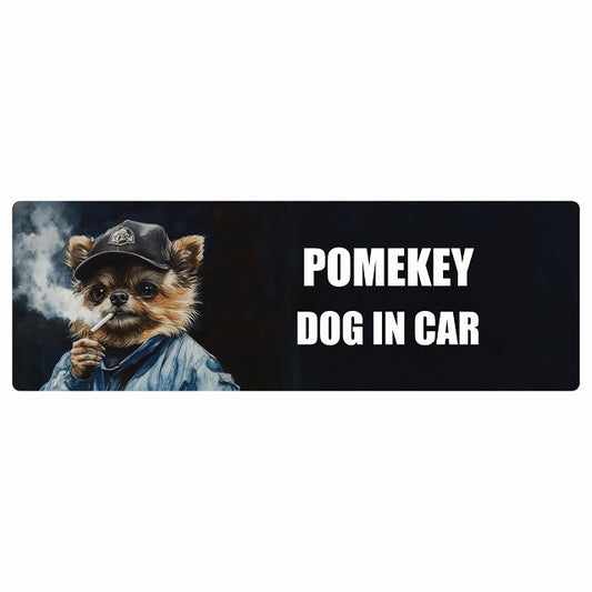 POMEKEY ポメキー DOG IN CAR ステッカー 作業服 ちょい悪 長方形 シール カーステッカー