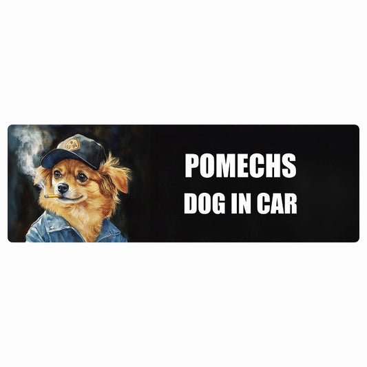 POMECHS ポメックス DOG IN CAR ステッカー 作業服 ちょい悪 長方形 シール カーステッカー