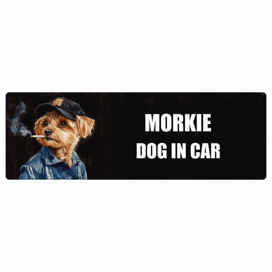 MORKIE マルーキー DOG IN CAR ステッカー 作業服 ちょい悪 長方形 シール カーステッカー