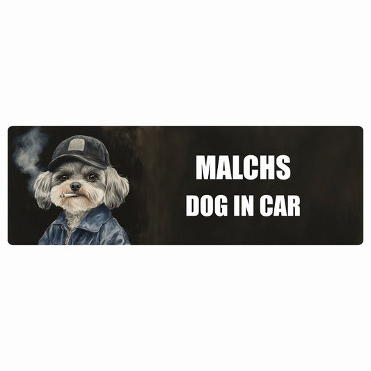MALCHS マルックス DOG IN CAR ステッカー 作業服 ちょい悪 長方形 シール カーステッカー