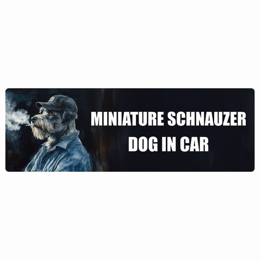 MINIATURE SCHNAUZER ミニチュアシュナウザー DOG IN CAR ステッカー 作業服 ちょい悪 長方形 シール カーステッカー